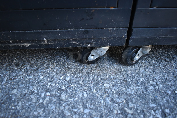 Black Metal 2 Door Cabinet w/ Contents on Commercial Casters.  - Image 3 of 4