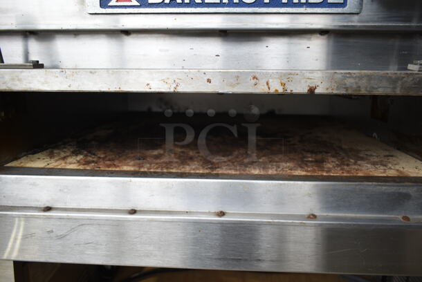 Bakers Pride EP2 Super Deck Series Stainless Steel Commercial Electric Powered 2 Deck Pizza Oven on Commercial Casters. 240 Volts, 3 Phase.  - Image 7 of 10