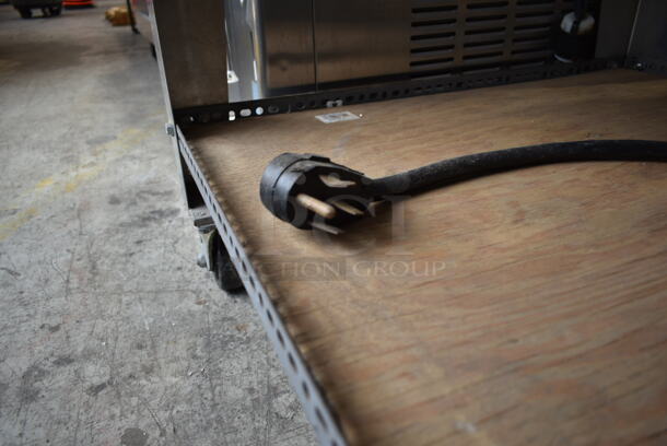 Bakers Pride EP2 Super Deck Series Stainless Steel Commercial Electric Powered 2 Deck Pizza Oven on Commercial Casters. 240 Volts, 3 Phase.  - Image 9 of 10