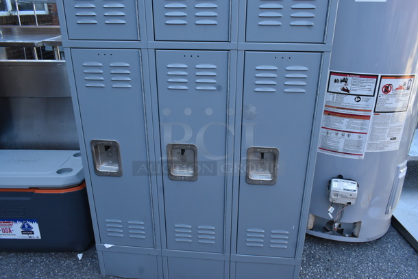 Gray Metal 6 Cubby Locker.  - Image 3 of 6