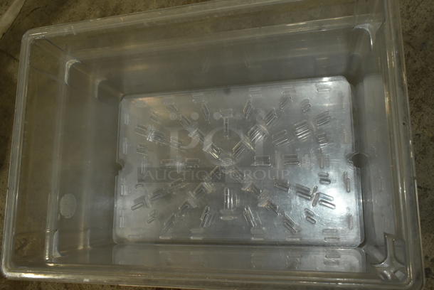 ALL ONE MONEY! Lot of 3 Clear Poly Bins and 5 Lids - Image 2 of 6