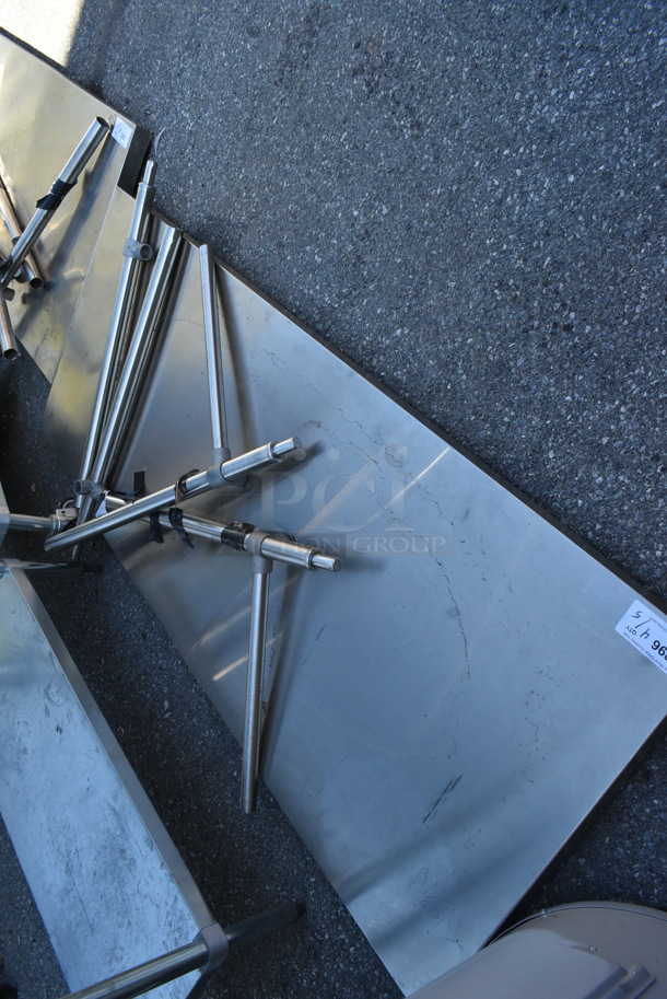 Stainless Steel Tabletop w/ Metal Legs. - Image 3 of 3