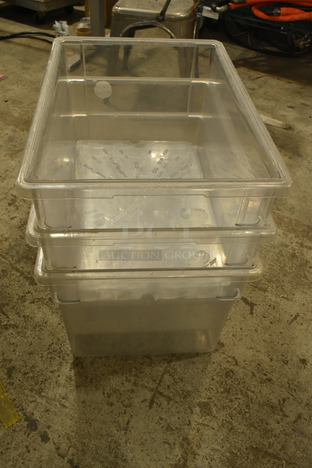 ALL ONE MONEY! Lot of 3 Clear Poly Bins and 5 Lids - Image 3 of 6