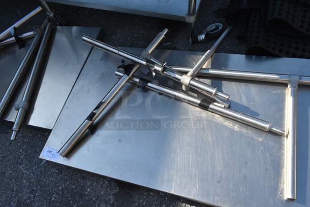 Stainless Steel Tabletop w/ Metal Legs. - Image 2 of 3