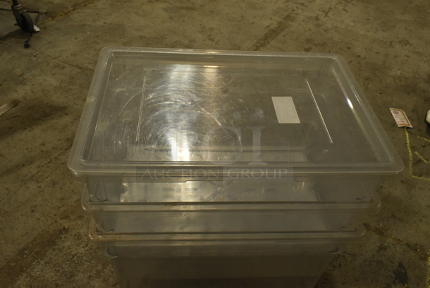 ALL ONE MONEY! Lot of 3 Clear Poly Bins and 5 Lids - Image 5 of 6