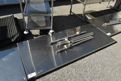 Stainless Steel Tabletop w/ Metal Legs.