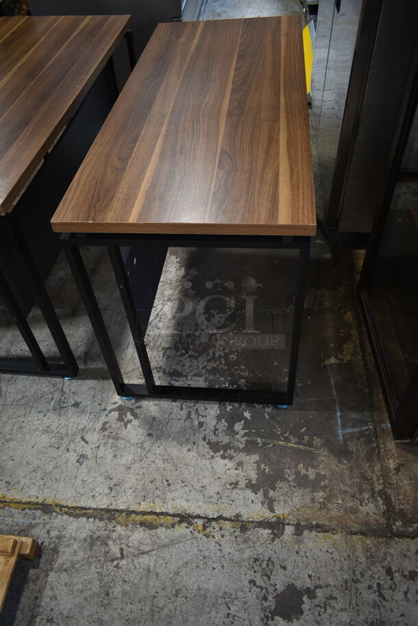 2 Desks w/ Wood Pattern Desktop on Black Metal Legs. 2 Times Your Bid! - Image 4 of 7