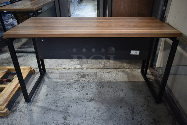 2 Desks w/ Wood Pattern Desktop on Black Metal Legs. 2 Times Your Bid! - Image 5 of 7