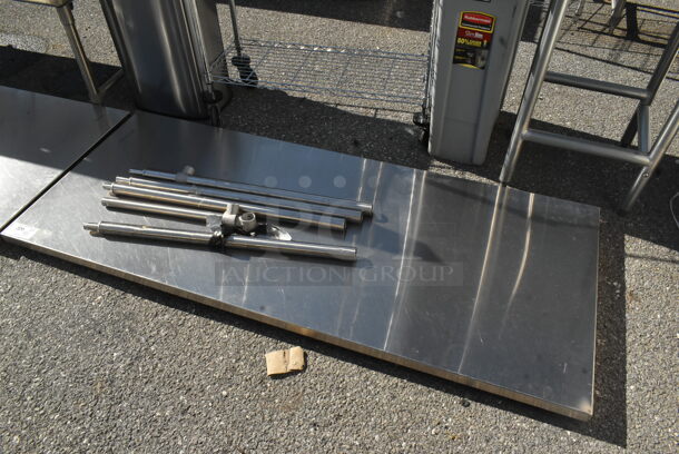 Stainless Steel Tabletop w/ Metal Legs. - Image 1 of 3