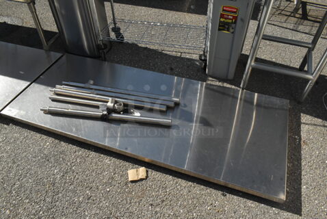 Stainless Steel Tabletop w/ Metal Legs.