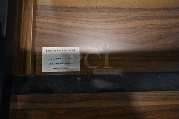 2 Desks w/ Wood Pattern Desktop on Black Metal Legs. 2 Times Your Bid! - Image 7 of 7