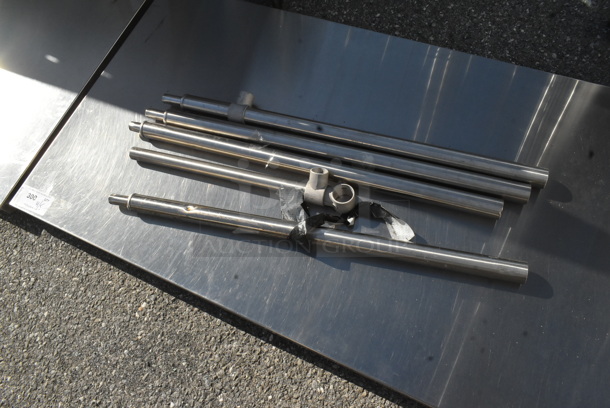 Stainless Steel Tabletop w/ Metal Legs. - Image 2 of 3