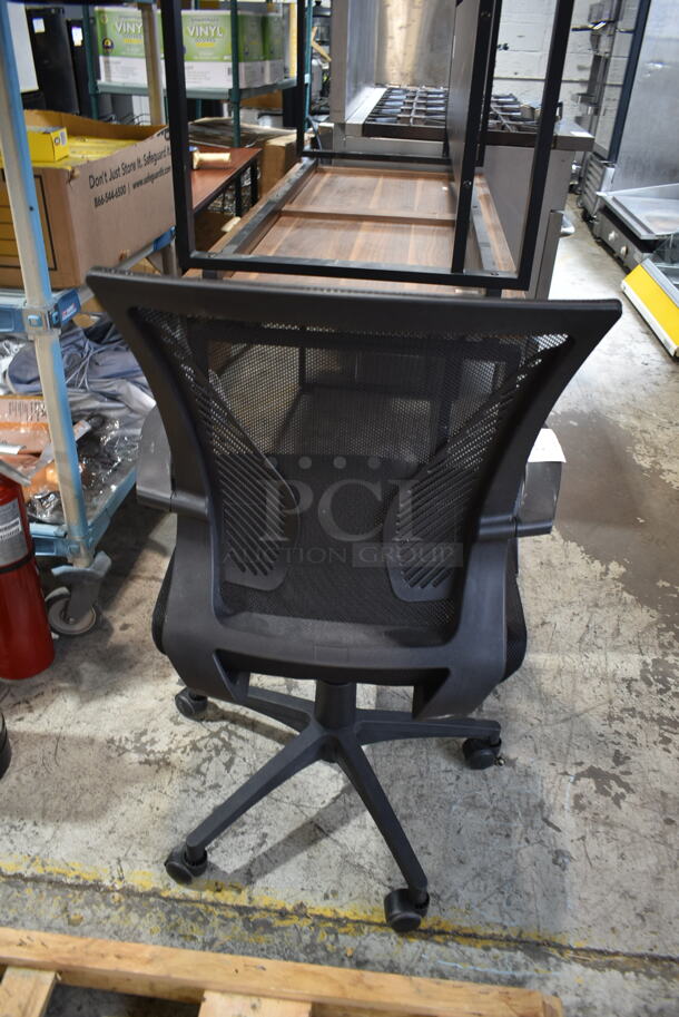 Black Office Chair w/ Arm Rests on Casters.  - Image 3 of 5
