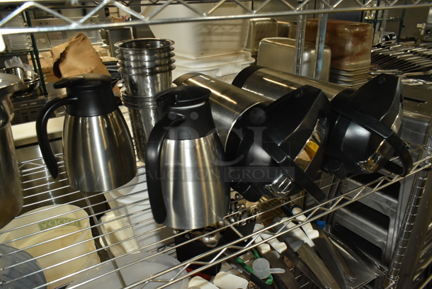 ALL ONE MONEY! Two Tier Lot of Various Items Including Tortilla Holders, Dust Pans, Stainless Steel Coffee Urns. - Image 6 of 7