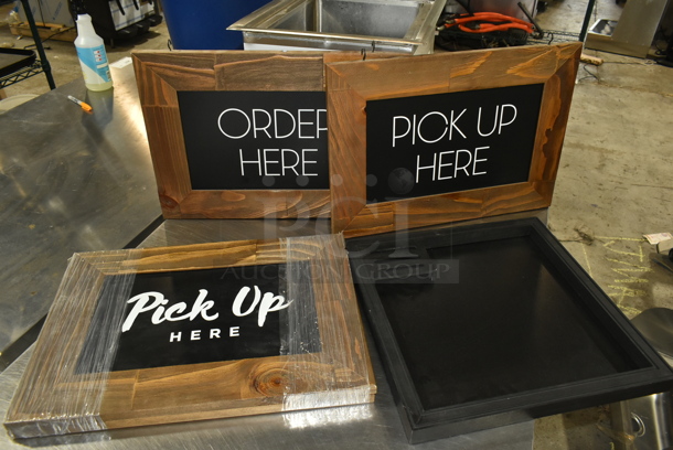 ALL ONE MONEY! Two Tier Lot of Various Items Including Blue Poly Ice Bin, Knives, Framed Blackboards. - Image 7 of 9
