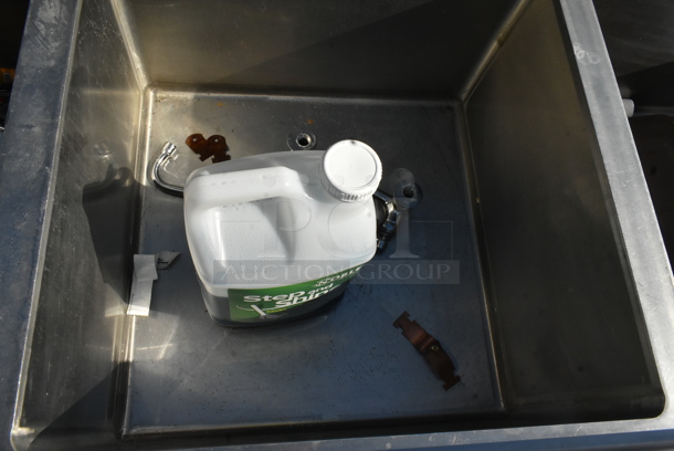 Stainless Steel Commercial 3 Bay Sink w/ Faucet, Handles, Spray Nozzle Attachment and Right Side Drain Board. Bays 24x24x14. Drain Board 22.5x26 - Image 4 of 7