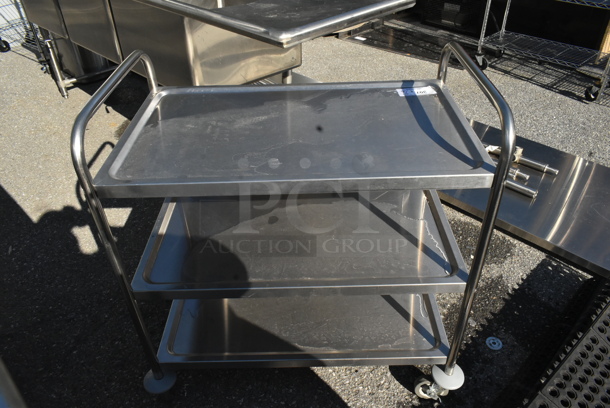 Stainless Steel 3 Tier Cart on Commercial Casters.  - Image 1 of 5