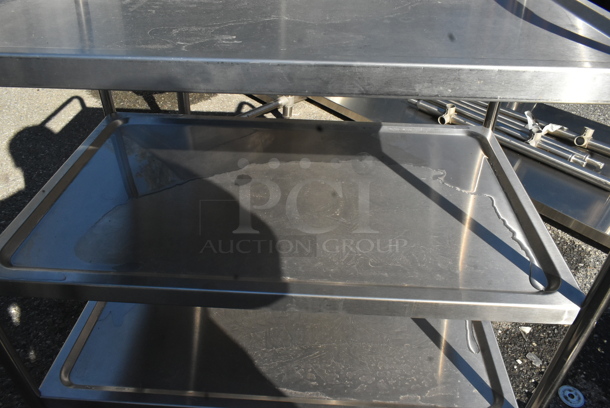 Stainless Steel 3 Tier Cart on Commercial Casters.  - Image 3 of 5