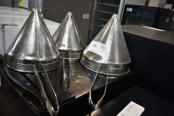 3 Metal China Cap Strainers. 3 Times Your Bid! - Image 2 of 3