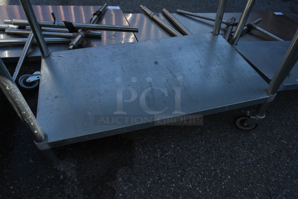 Stainless Steel Table w/ Metal Under Shelf on Commercial Casters. Missing 1 Caster. - Image 3 of 5