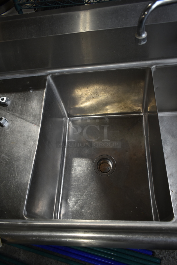 John Boos Stainless Steel Commercial 3 Bay Sink w/ Dual Drain Boards, Faucet, Handles and Spray Nozzle Attachment. Bays 18x24. Drain Boards 22x26 - Image 5 of 11