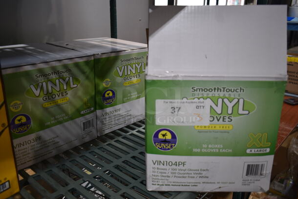 3 Boxes of 10 BRAND NEW! SmoothTouch Vinyl Gloves; 1 X Large and 2 Large. 3 Times Your Bid! - Image 2 of 5
