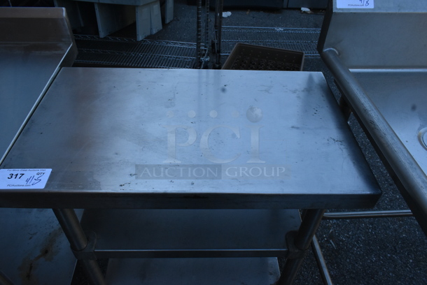 Stainless Steel Table w/ 2 Metal Under Shelves on Commercial Casters.  - Image 2 of 5