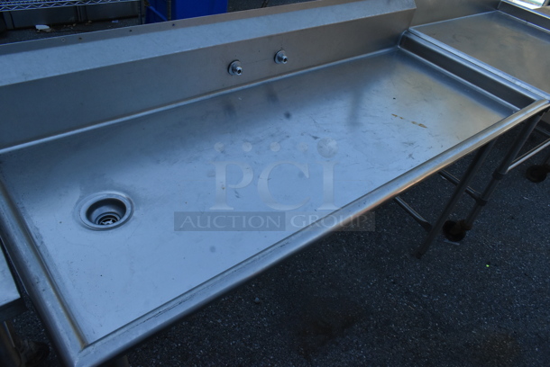 Stainless Steel Commercial Table w/ Drain and Back Splash.  - Image 2 of 5