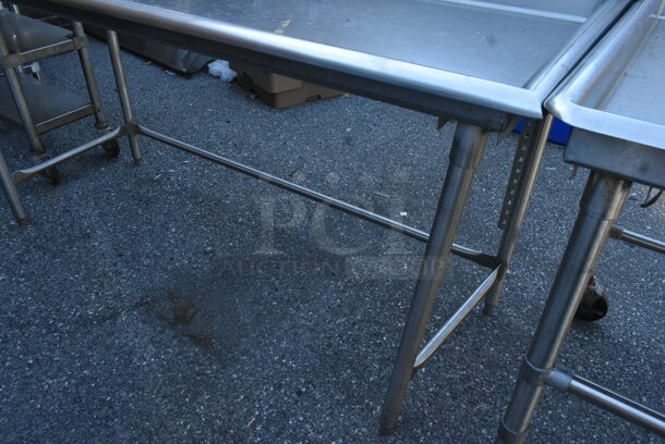 Stainless Steel Commercial Table w/ Drain and Back Splash.  - Image 5 of 5
