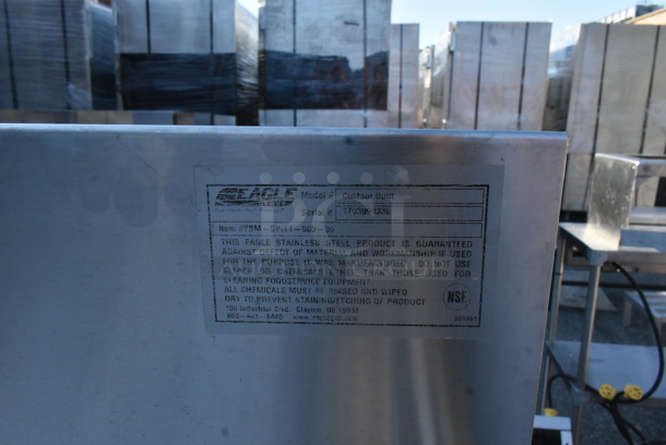 Eagle Stainless Steel Commercial Table w/ Back Splash on Commercial Casters.  - Image 4 of 4