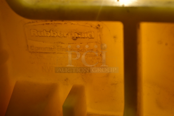 Yellow Poly Mop Bucket w/ Wringing Attachment on Commercial Casters.  - Image 3 of 3