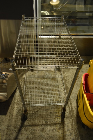 Chrome Finish 2 Tier Cart on Commercial Casters