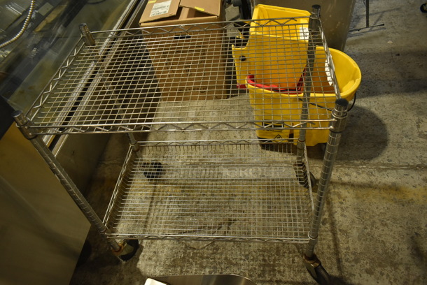 Chrome Finish 2 Tier Cart on Commercial Casters - Image 2 of 3