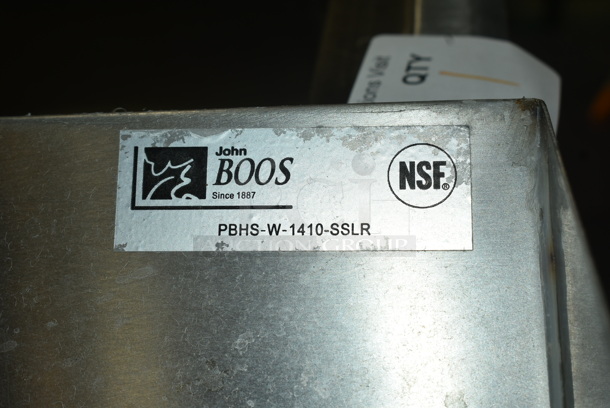 John Boos PBHS-W-1410-SSLR Stainless Steel Commercial Single Bay Wall Mount Sink w/ Faucet, Handles and Side Splash Guards.  - Image 4 of 4