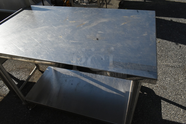 Stainless Steel Table w/ Metal Under Shelf on Commercial Casters.  - Image 2 of 4