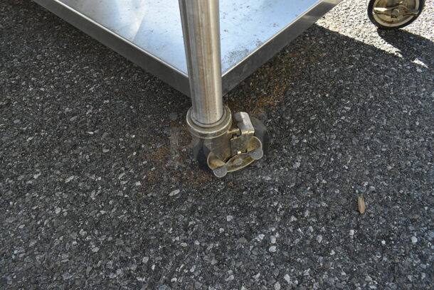 Stainless Steel Table w/ Metal Under Shelf on Commercial Casters.  - Image 4 of 4