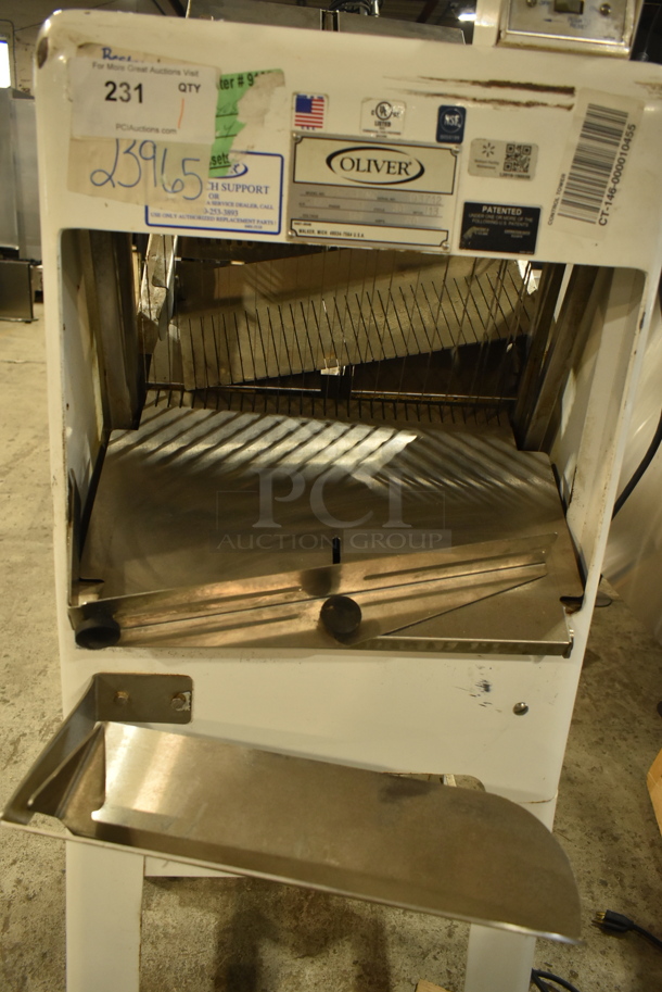 Oliver 797-32NC Metal Commercial Floor Style Bread Loaf Slicer. 115 Volts, 1 Phase. Tested and Working!  - Image 3 of 7