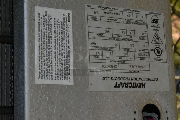 3 Walk In Boxes; 2 Kolpak That Make One 10'x16' Combo Box and 1 10'x16' Vollrath w/ TPLP107MAS1DR8-ESP 115 Volt, 1 Phase Evaporator Fan and LET090BKOLK 208-230 volts, 1 Phase Evaporator Fan. 3 Times Your Bid! - Image 10 of 12
