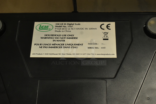LEM 1167 Countertop 33 Pound Digital Scale. Tested and Working! - Image 4 of 4