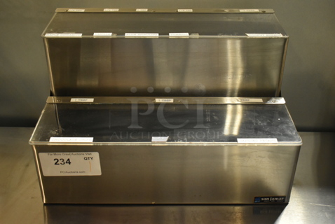 San Jamar Stainless Steel Double Tier Bar Topping Rail.