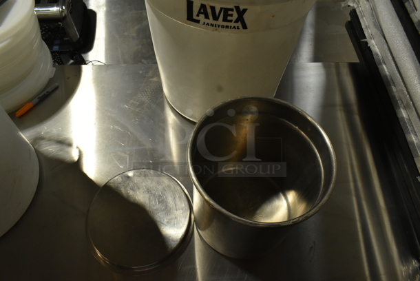 ALL ONE MONEY! Lot of Lavex White Poly Trash Can and Metal Bin. - Image 3 of 7