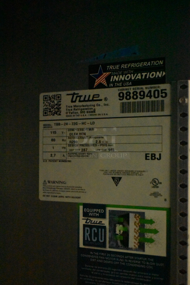 BRAND NEW! 2019 True TBB-24-72G-HC-LD Stainless Steel Commercial 3 Door Back Bar Cooler Merchandiser. 115 Volts, 1 Phase. Tested and Working! - Image 6 of 6