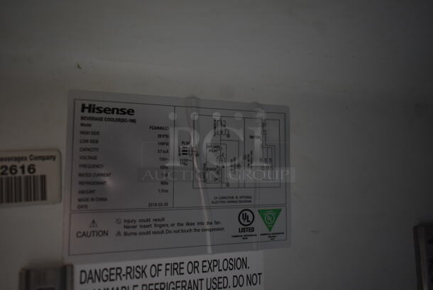2018 Hisense FC04N6ABD Metal Commercial 2 Door Reach In Cooler Merchandiser w/ Poly Coated Racks. 115 Volts, 1 Phase. Tested and Working! - Image 7 of 7