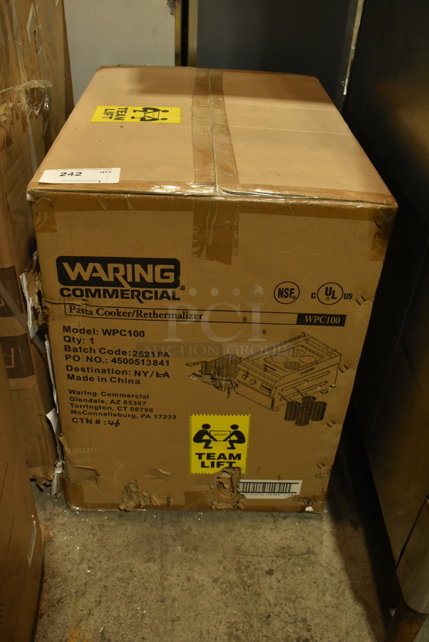 BRAND NEW IN BOX! Waring WPC100 Stainless Steel Commercial Countertop Electric Powered 3.5 Gallon Electric Pasta Cooker / Rethermalizer w/ Baskets. 240 Volts. - Image 2 of 5