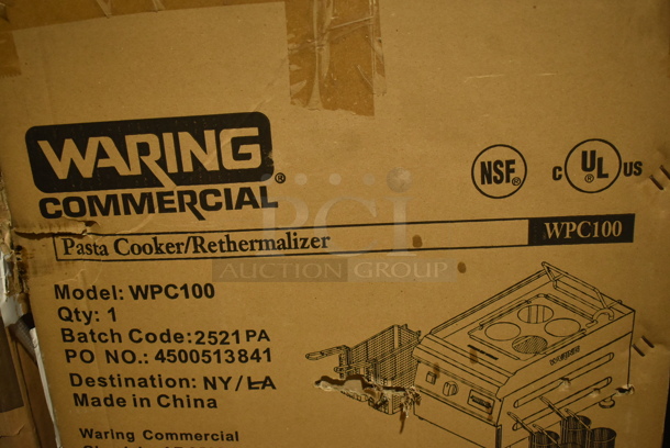 BRAND NEW IN BOX! Waring WPC100 Stainless Steel Commercial Countertop Electric Powered 3.5 Gallon Electric Pasta Cooker / Rethermalizer w/ Baskets. 240 Volts. - Image 4 of 5