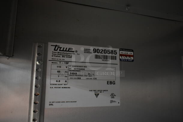 2017 True T-19F Stainless Steel Commercial Single Door Reach In Freezer w/ Poly Coated Racks on Commercial Casters. 115 Volts, 1 Phase. Cannot Test - Unit Trips Breaker - Image 7 of 7