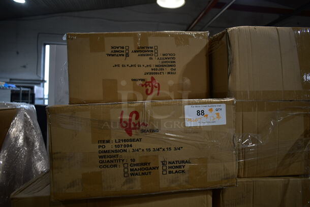 PALLET LOT of 12 Boxes of 6 BRAND NEW! BFM Seating 2163SUP-SB Black Metal Window Back Chairs w/ Natural Seat. No Legs. 12 Times Your Bid! - Image 5 of 12