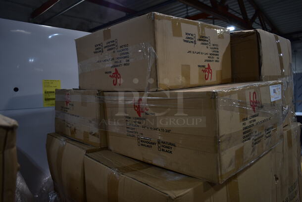 PALLET LOT of 12 Boxes of 6 BRAND NEW! BFM Seating 2163SUP-SB Black Metal Window Back Chairs w/ Natural Seat. No Legs. 12 Times Your Bid! - Image 7 of 12