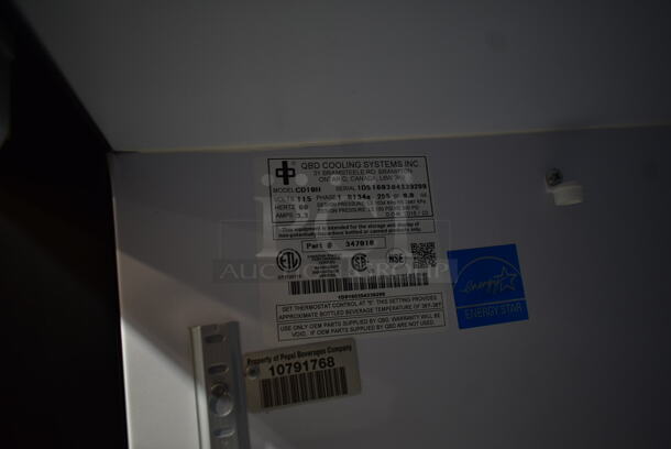 QBD CD10H ENERGY STAR Metal Commercial Single Door Reach In Cooler Merchandiser w/ Poly Coated Racks. 115 Volts, 1 Phase. Tested and Working! - Image 3 of 3