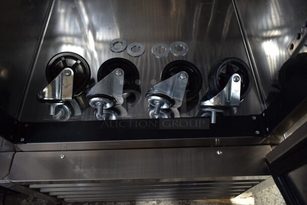 Maxx Cold MCR-23FDHC Stainless Steel Commercial Single Door Reach In Cooler w/ Poly Coated Racks and Commercial Casters. 115 Volts, 1 Phase. Cannot Test Due To Cut Power Cord - Image 3 of 4